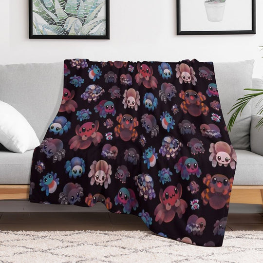 Tarantulas - Dark Sustainable Throw Blanket