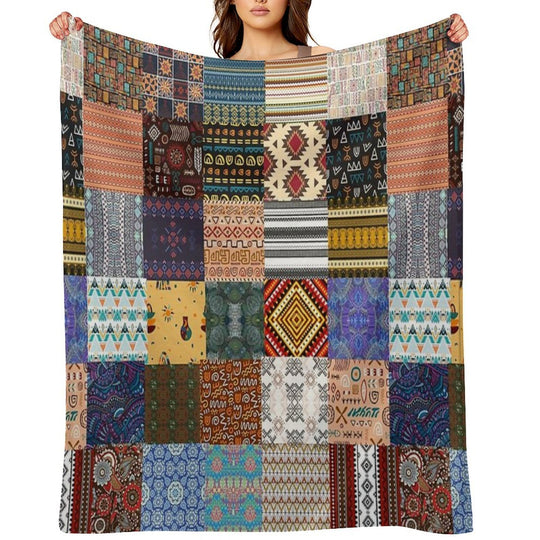 Ethnic Shapes Wrinkle-free Throw Blanket