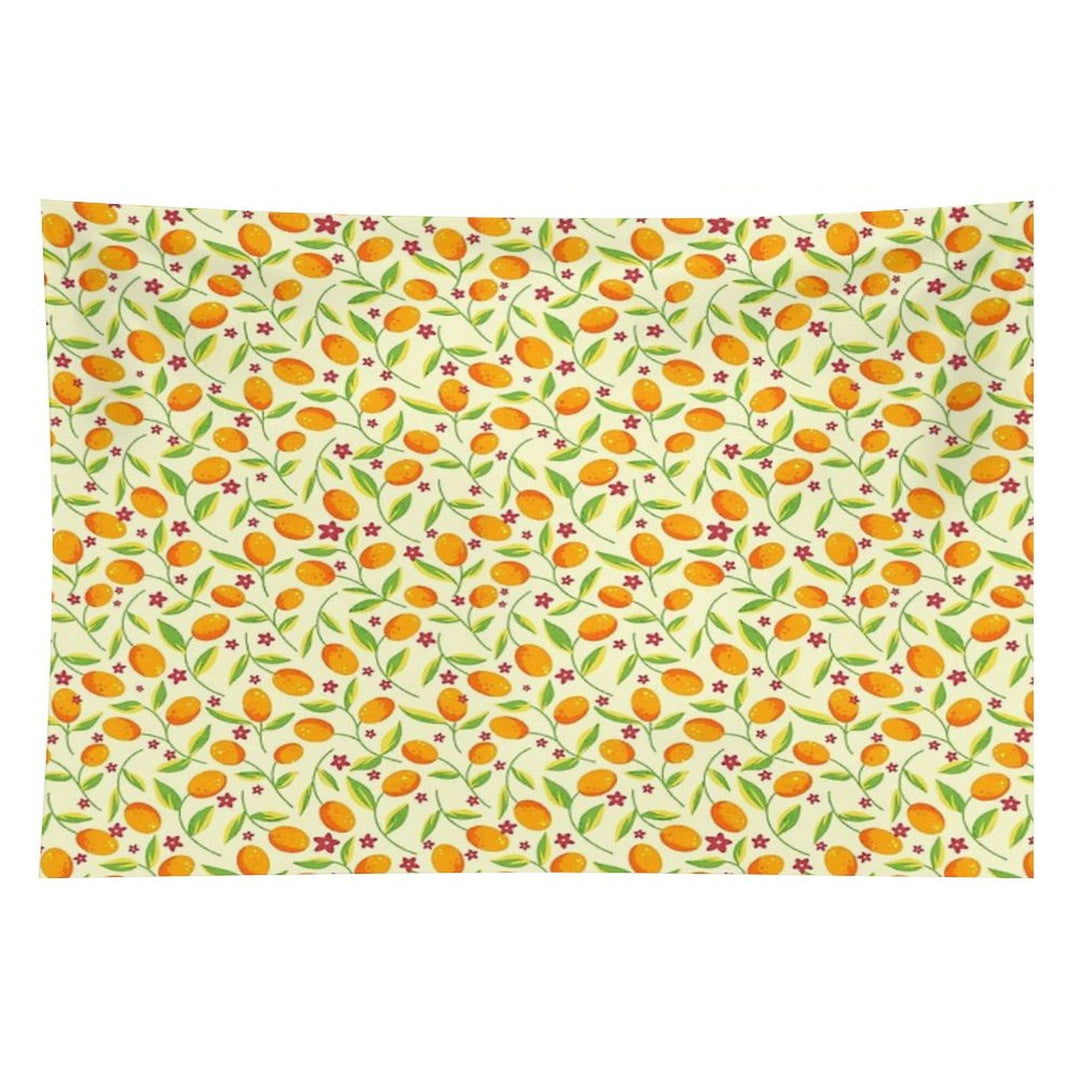 Orange Citrus Floral Pattern – Seamless Summer Fruit Botanical Illustration Tapestry