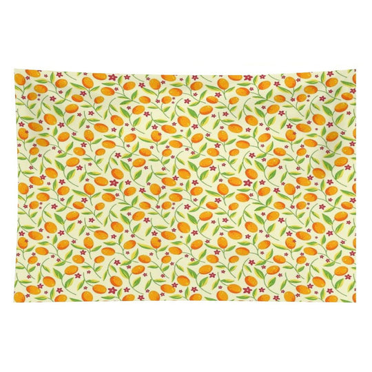 Orange Citrus Floral Pattern – Seamless Summer Fruit Botanical Illustration Tapestry