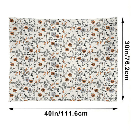 Orange Flower Pattern Tapestry