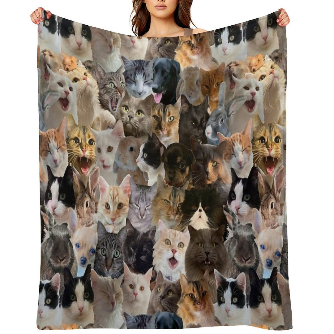Cute Pets Pattern Anti-pilling Throw Blanket
