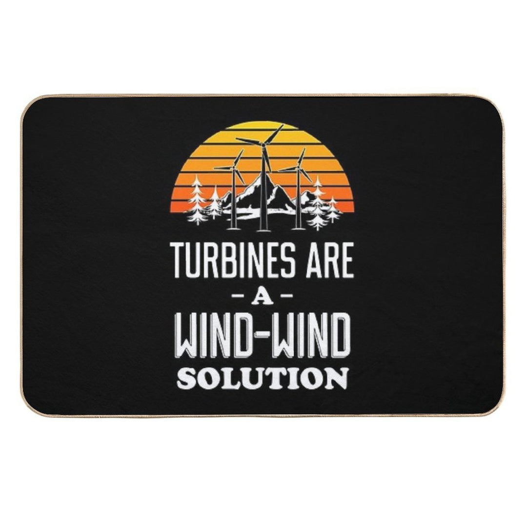 Wind-Wind Solution Energy Wind Turbine Technician Product  Long-Lasting Bath Mat