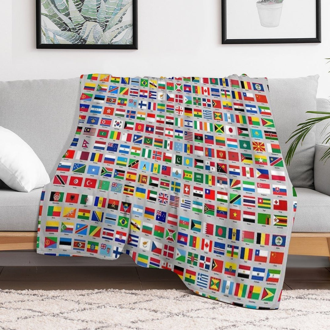 All of The Current World Flags Every Nation Eco-conscious Throw Blanket
