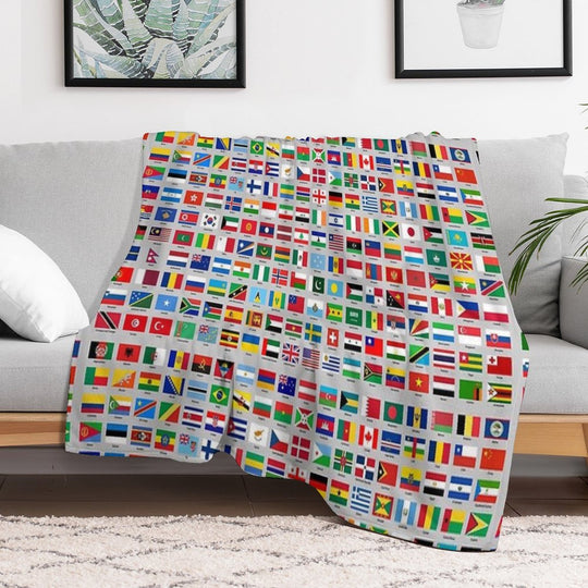 All of The Current World Flags Every Nation Eco-conscious Throw Blanket