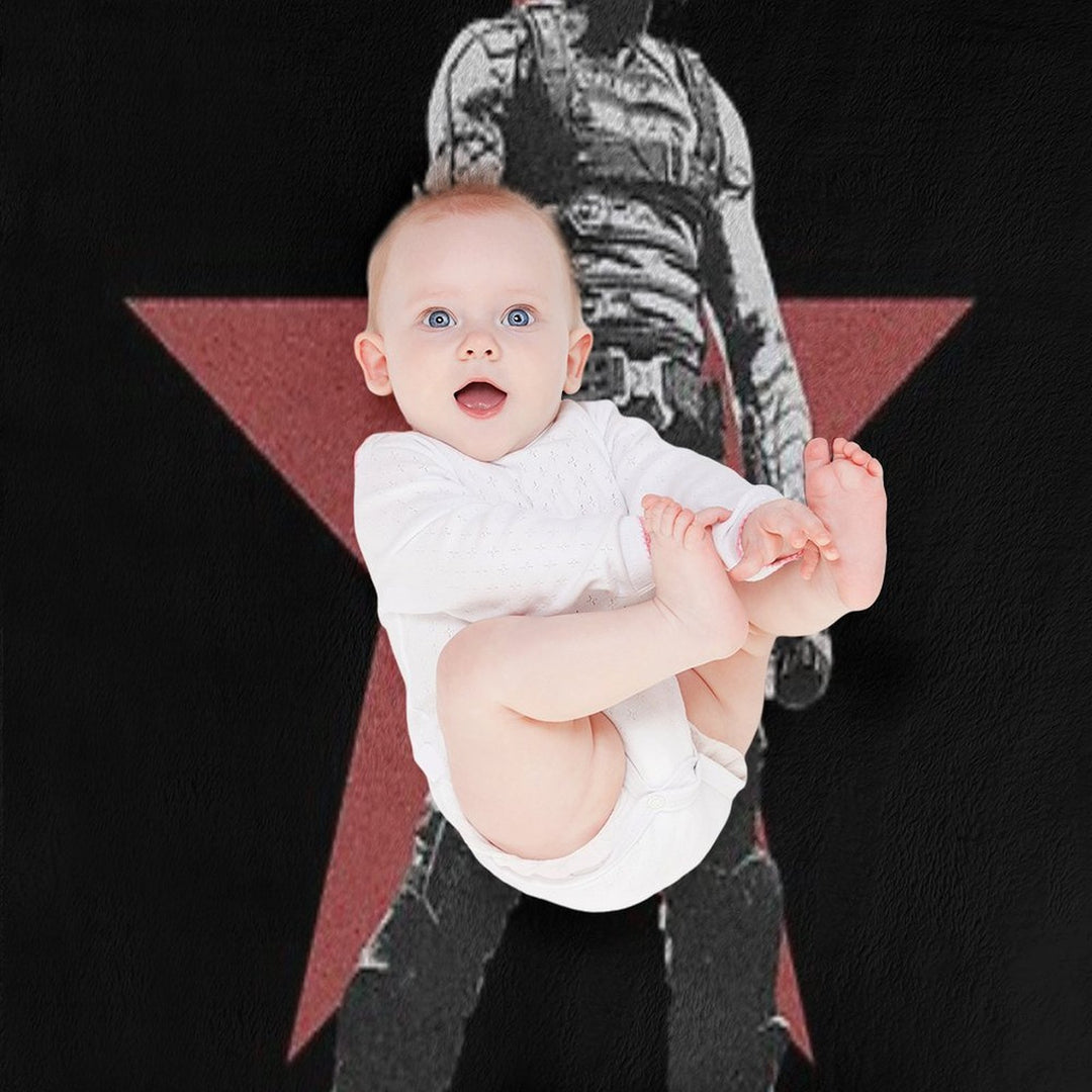Bucky Barnes The Winter Soldier Red Star Original Print  Dark Ver. Easy Care Throw Blanket