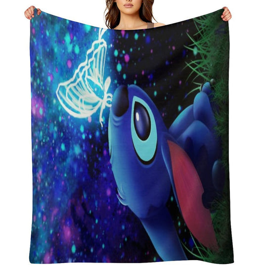 Stitch Butterfly Starry Sky Gift-ready Throw Blanket