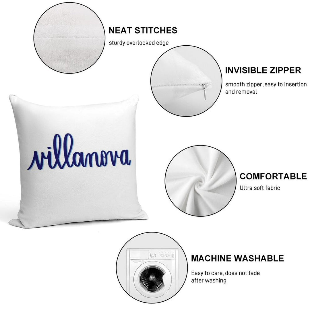 Villanova Simple Cursive Design Soft Anti-Pilling Throw Pillow