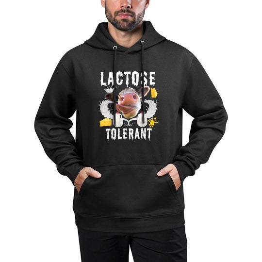 Lactose Tolerant, Funny Lactose Tolerant Meme, Unhinged Meme Durable Construction Hoodie