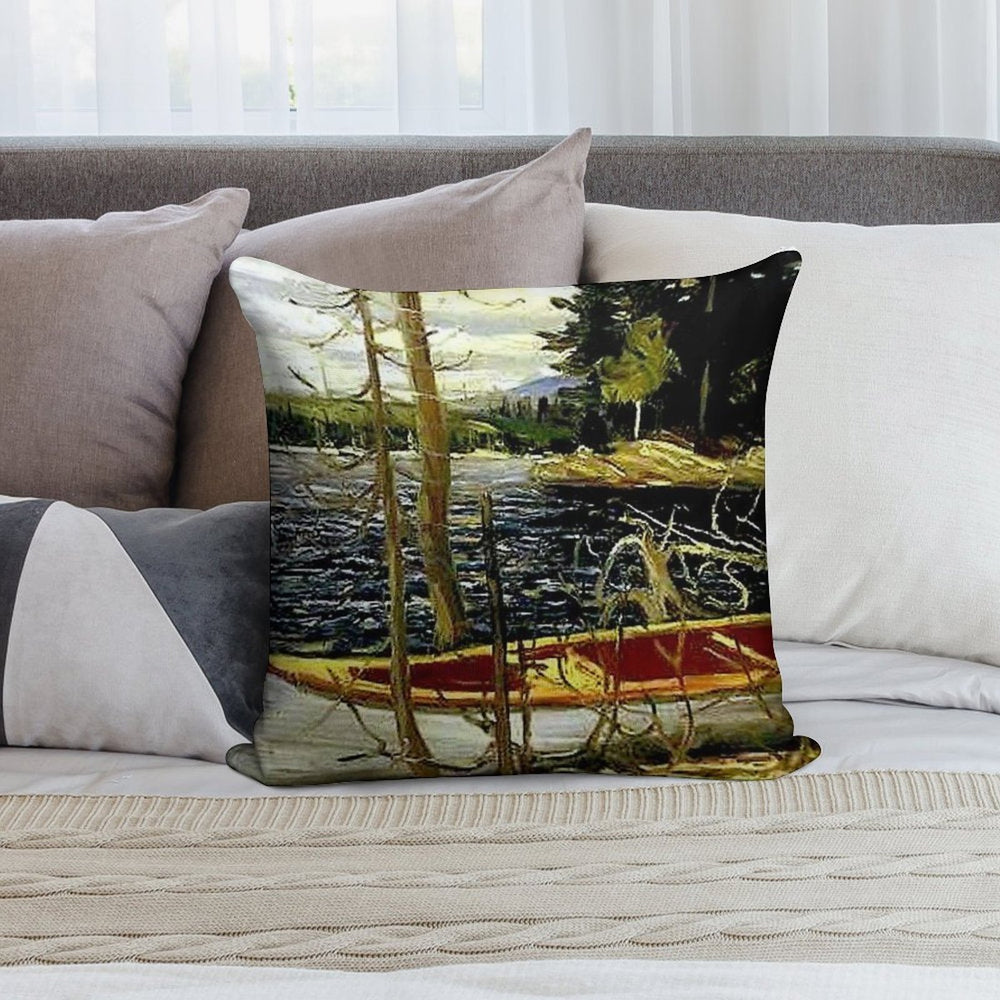 THE CANOE  Vintage 1917 Tom Thomson Algonquin Park Art Print Soft Durable Construction Throw Pillow