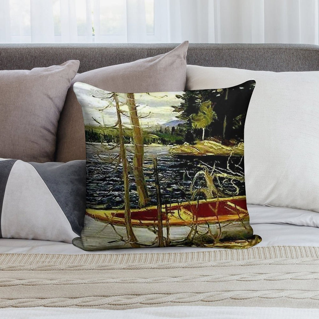 THE CANOE  Vintage 1917 Tom Thomson Algonquin Park Art Print Soft Durable Construction Throw Pillow