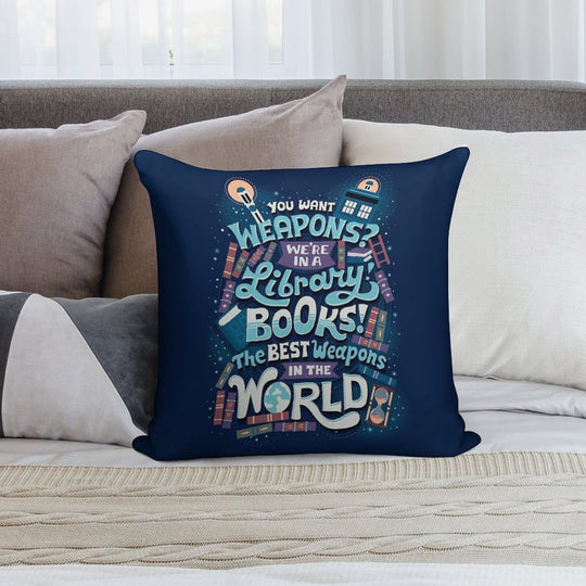 Books Are The Best Weapons Soft Gift Ready Throw Pillow