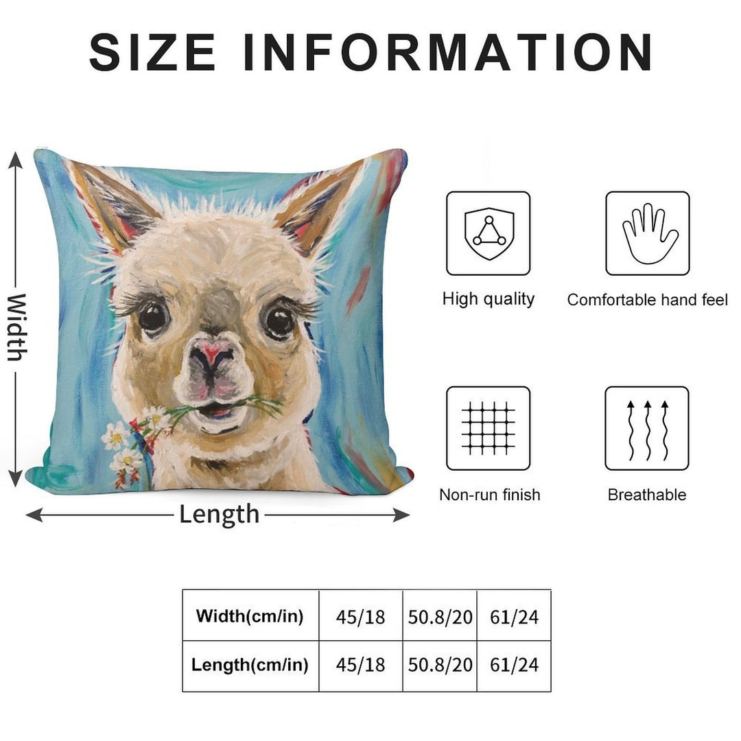 Alpaca Art Soft Shrink-Resistant Throw Pillow