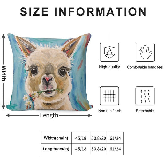 Alpaca Art Soft Shrink-Resistant Throw Pillow