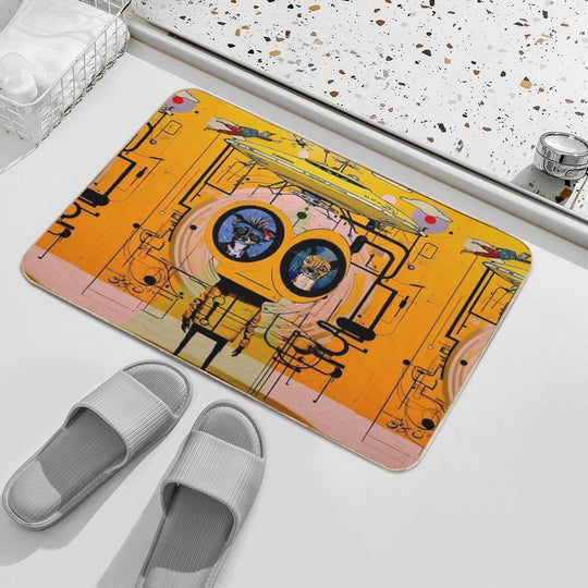 Alien with Chihuahua Eyes  Non-Slip Bath Mat