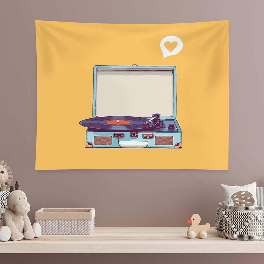 Blue Vinyl Record Player Tapestry