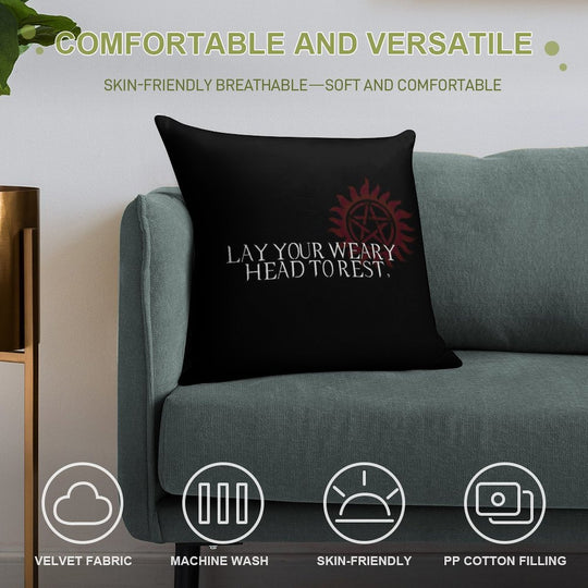 Lay Your Weary Head to Rest Soft Multiple Sizes Throw Pillow