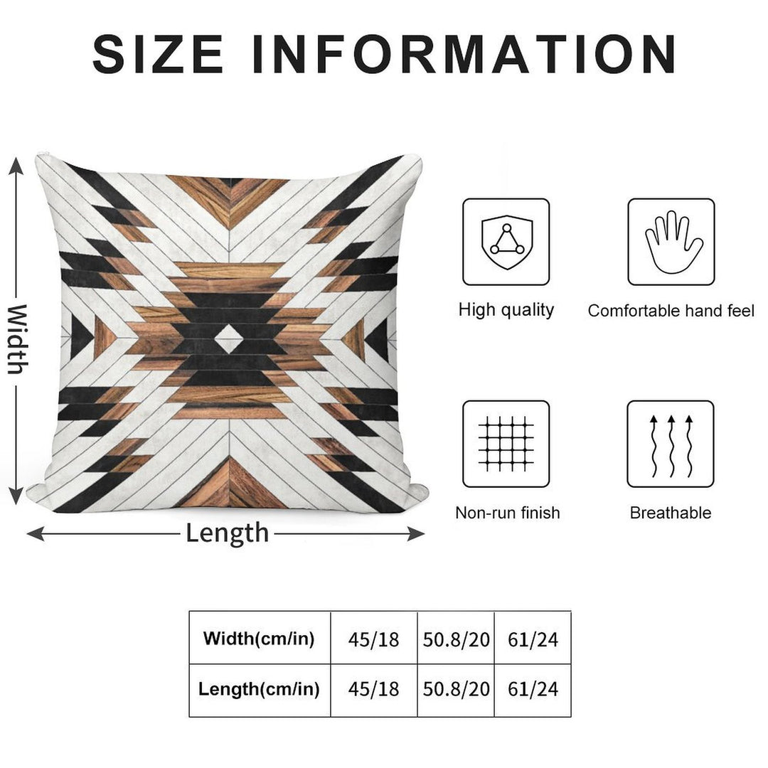 Urban Tribal Pattern No.5 - Aztec - Concrete And Wood Soft Fade-Resistant Throw Pillow