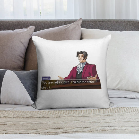 Miles Edgeworth Soft Short Plush Fabric Throw Pillow