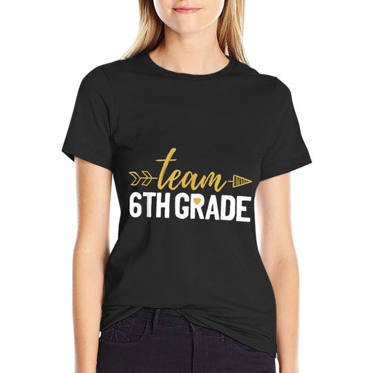 Team 6th Grade Hello Sixth Grade Crew Squad Teacher Kids  Heathered Texture T-Shirt