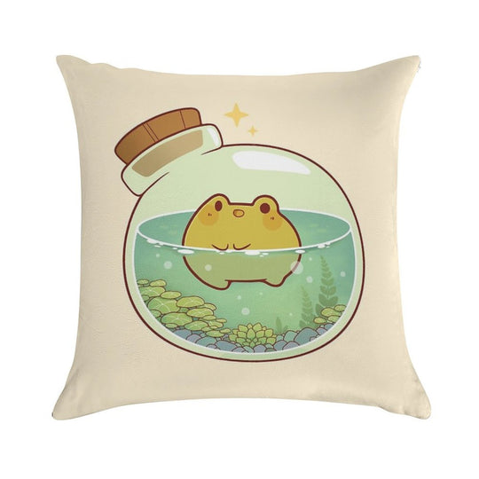 Round Frog Potion Soft Decorative Cover Throw Pillow