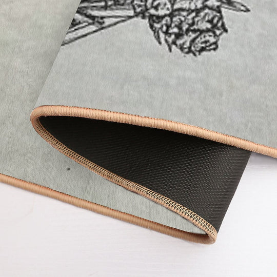 Long Pole Pine Vintage Plate  Repositionable Bath Mat