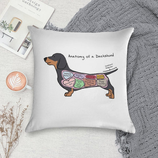 Anatomy of A Dachshund Soft Easy Maintenance Throw Pillow
