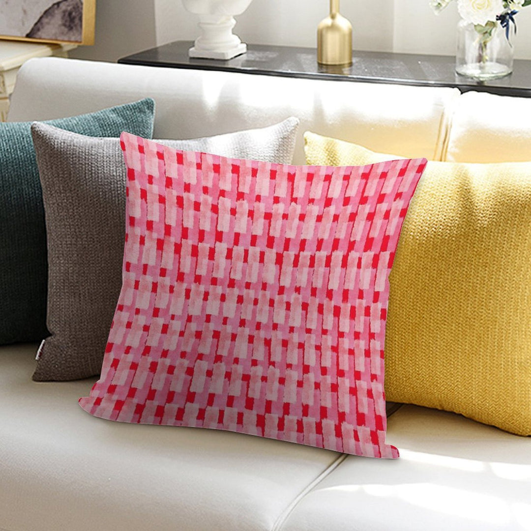Pink And Red, Brush Strokes, Geometric Soft Hidden Zipper Throw Pillow