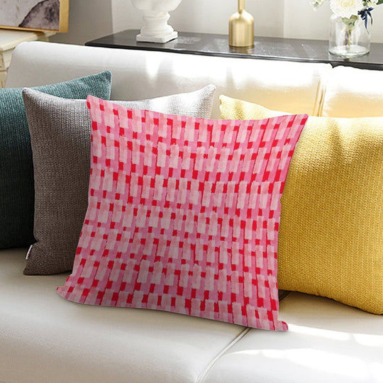 Pink And Red, Brush Strokes, Geometric Soft Hidden Zipper Throw Pillow
