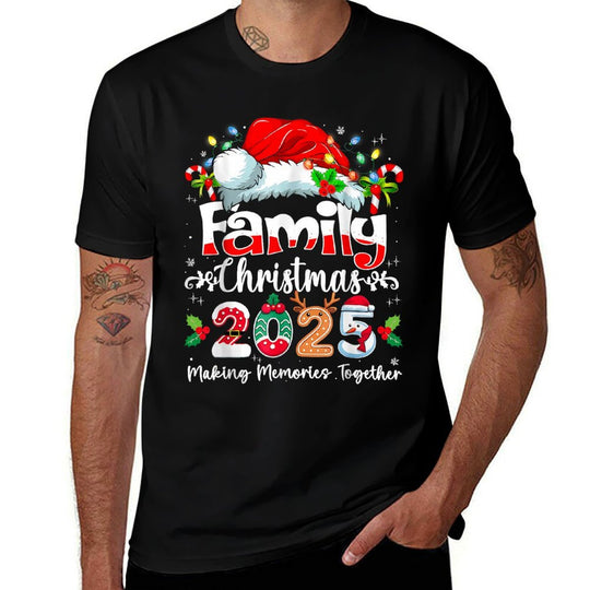 Family Christmas 2025 Matching Outfit Xmas Squad Santa  Relaxed-fit T-Shirt