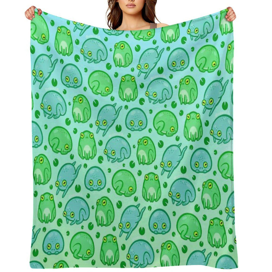 Friendly Frogs Premium Throw Blanket