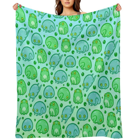 Friendly Frogs Premium Throw Blanket