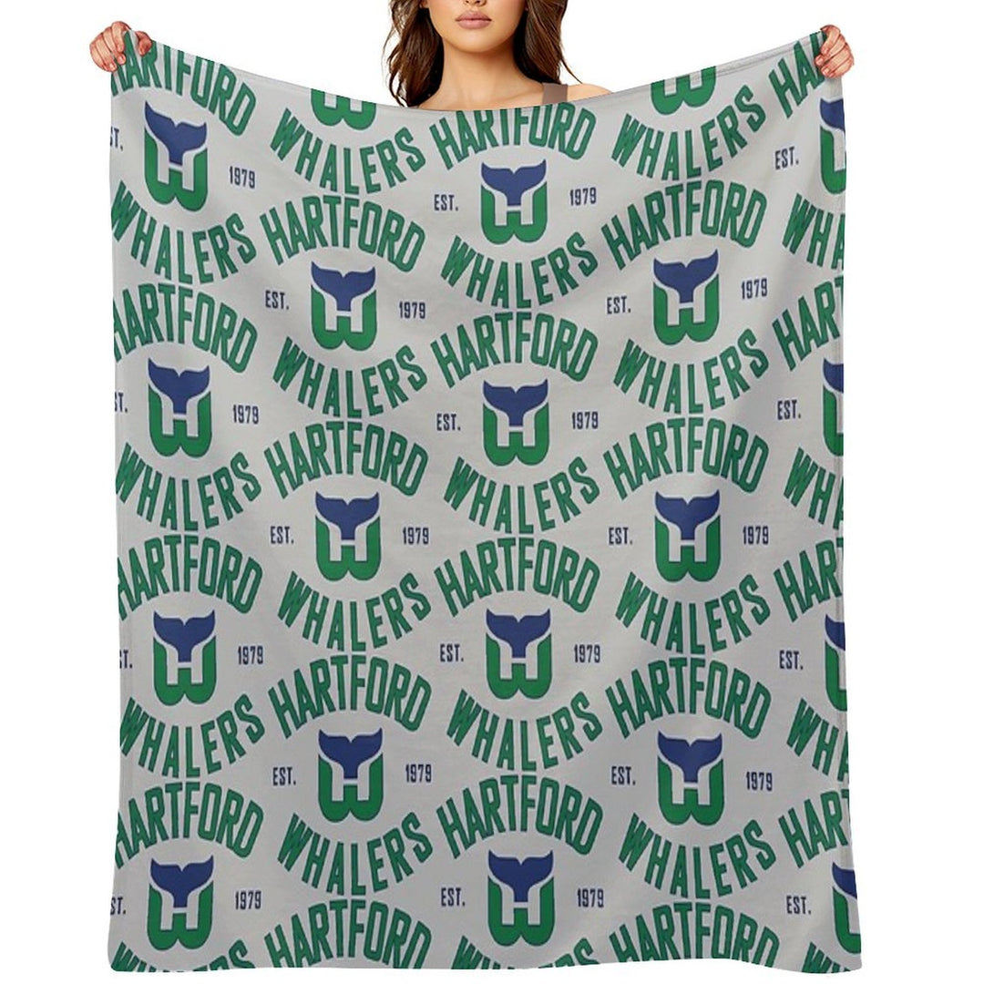 Hartford Whalers CT Compact Throw Blanket