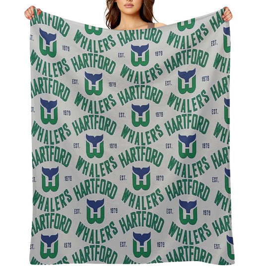 Hartford Whalers CT Compact Throw Blanket