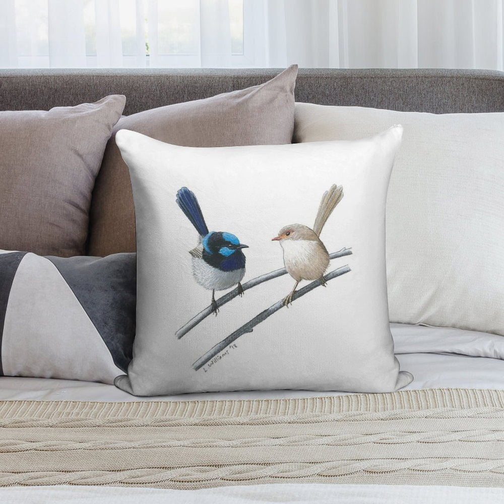 Superb Fairy-wrens Soft Easy Maintenance Throw Pillow