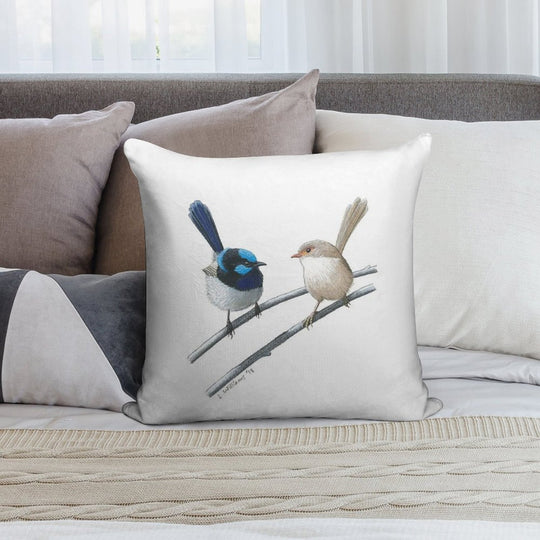 Superb Fairy-wrens Soft Easy Maintenance Throw Pillow