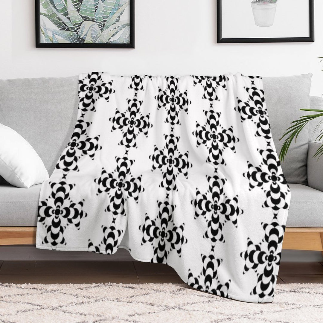 Fractal Molecule Crop Circle Quick-dry Throw Blanket