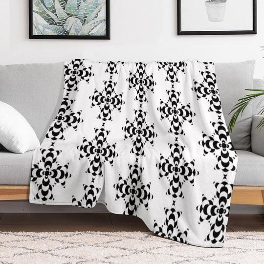 Fractal Molecule Crop Circle Quick-dry Throw Blanket