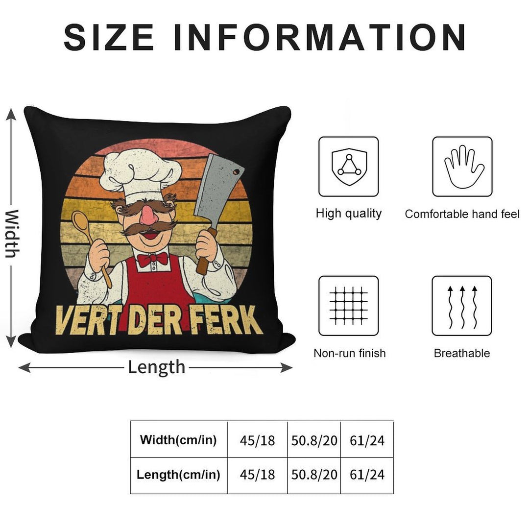The Muppet Kitchen Swedish Chef Soft Gift Ready Throw Pillow