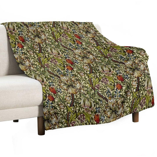 William Morris Golden Lily All-season Throw Blanket