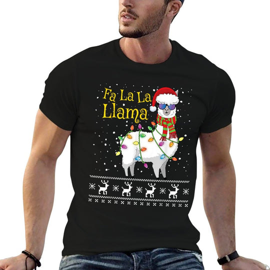 Fa La La Llama Christmas Funny Christmas Llama  Stretchy T-Shirt