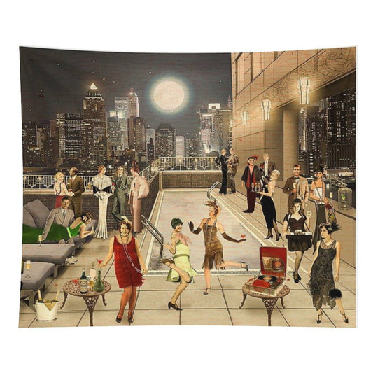 Art Deco Skyline Tapestry