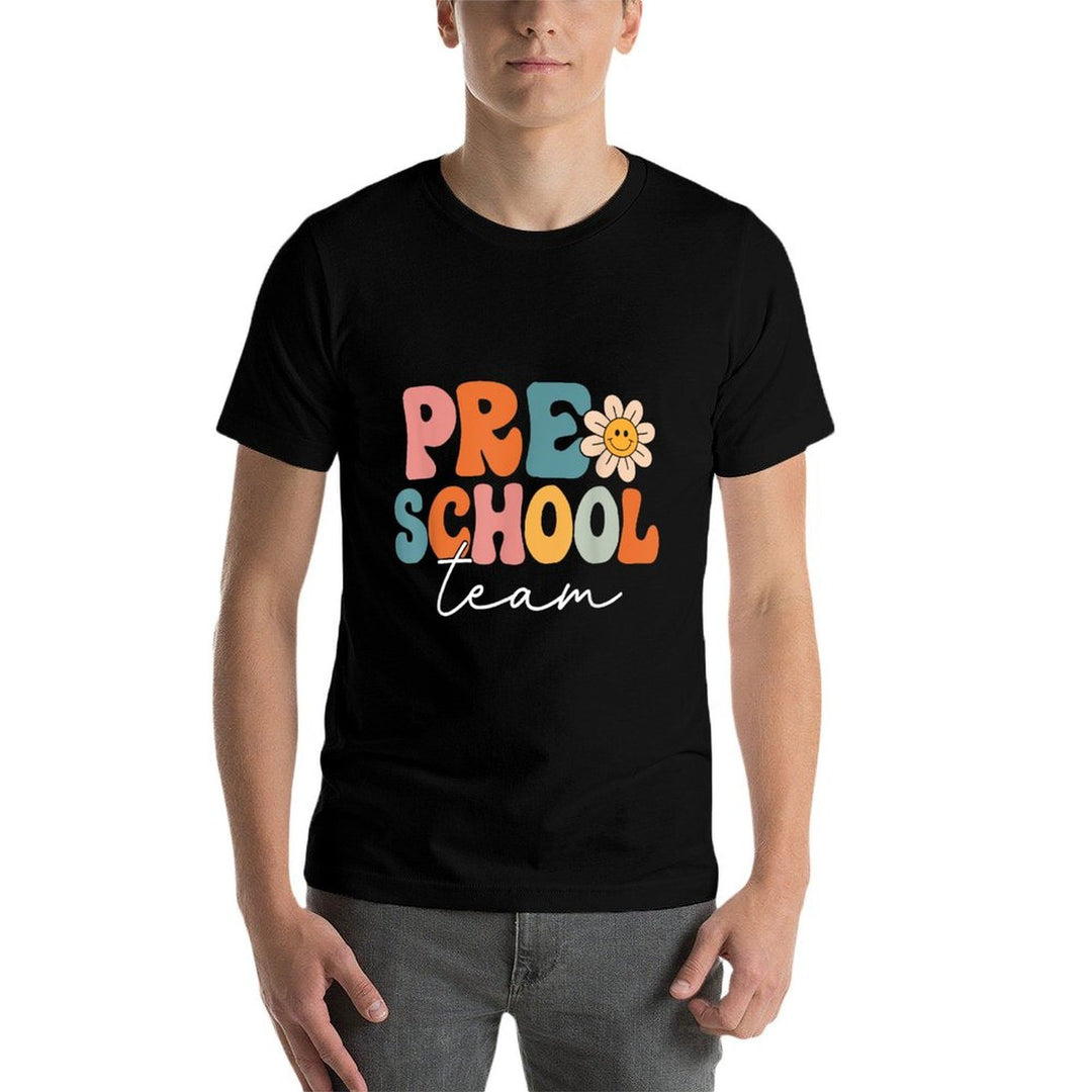 Preschool Team Retro Groovy Vintage Back To School Pre-K  Vintage-inspired T-Shirt