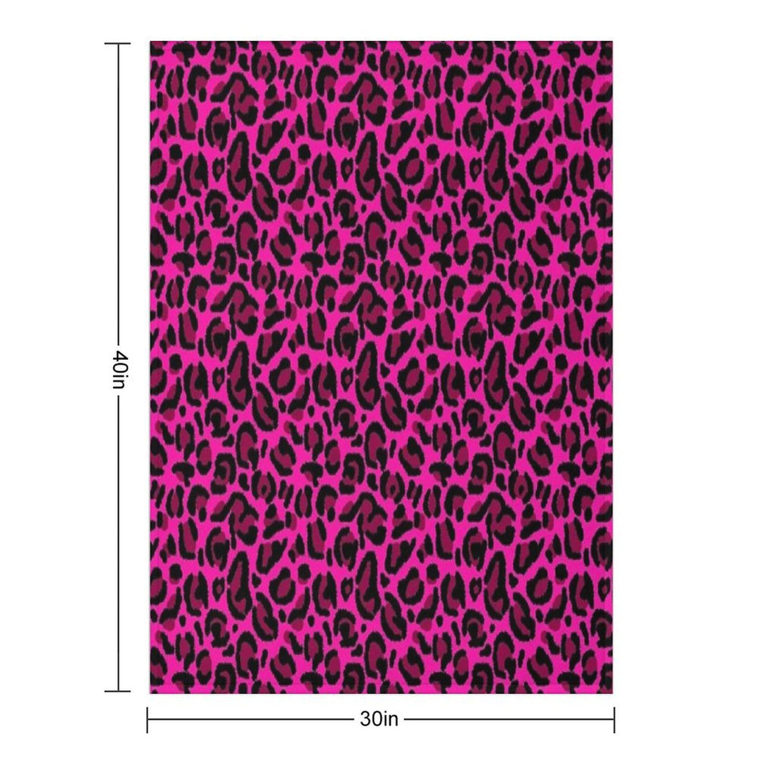 Hot Pink Y2K Aesthetic Leopard Print Plush Throw Blanket