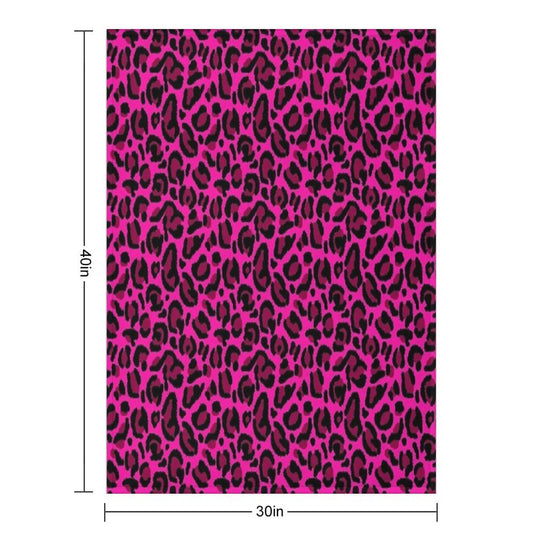 Hot Pink Y2K Aesthetic Leopard Print Plush Throw Blanket