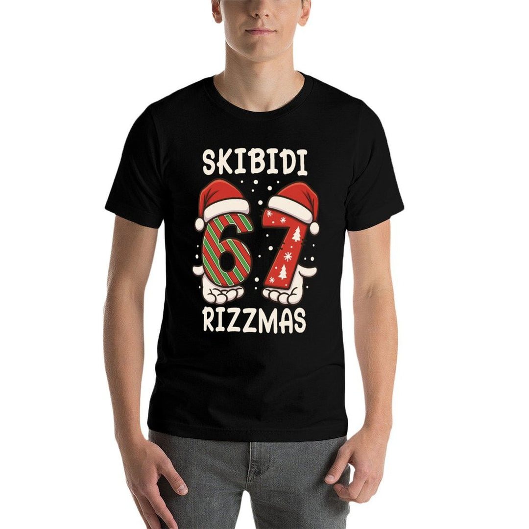 Rizz Christmas 67 Funny Xmas Skibidi Rizzmas Boys Girls  Fade-proof Color T-Shirt