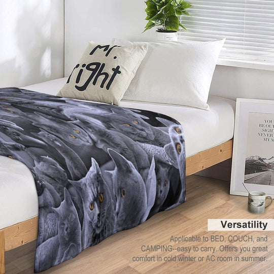 British Shorthair Cat Collage Anti-pilling Throw Blanket