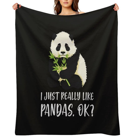 I Just Really Like Pandas, OK Eco-conscious Throw Blanket