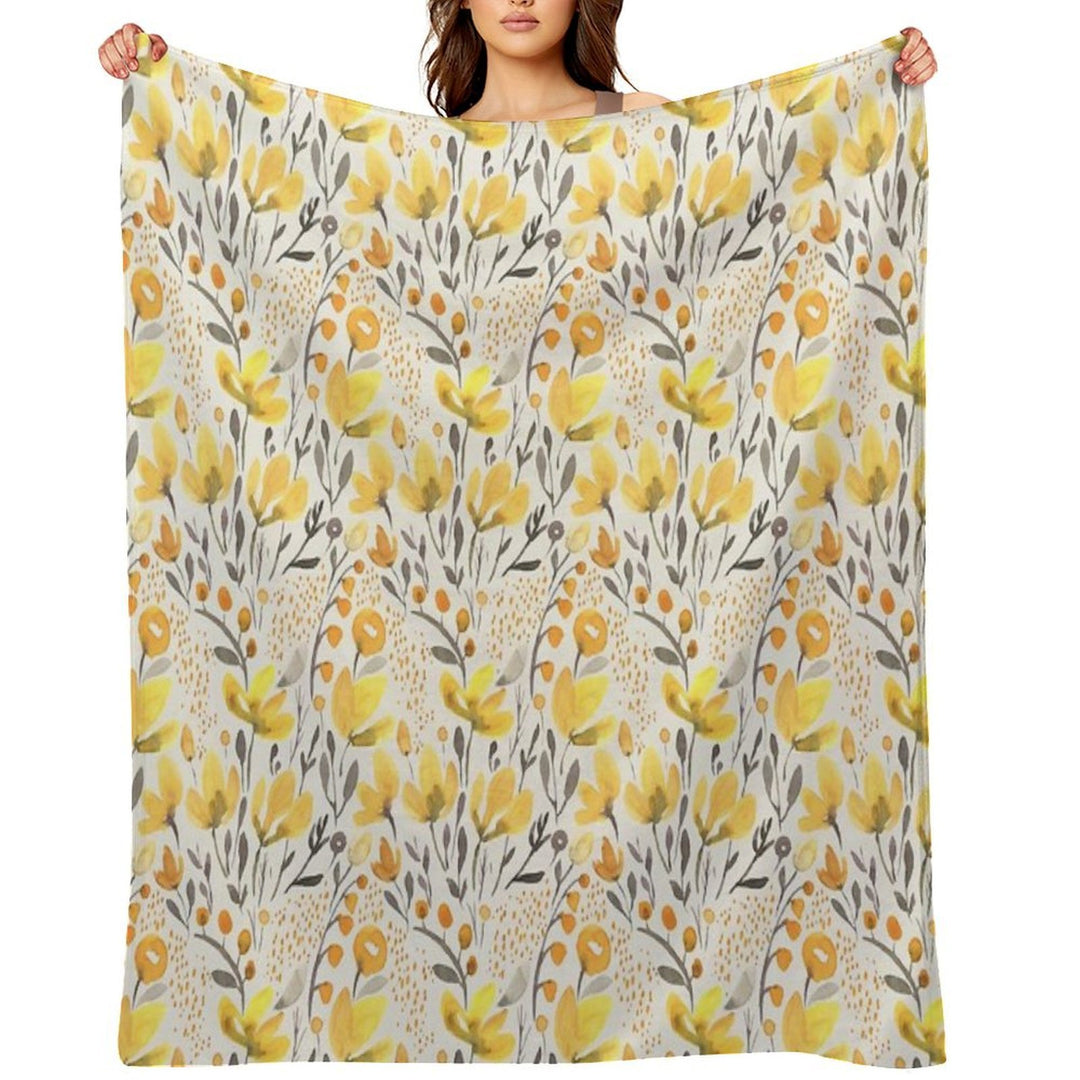 Yellow Field Wrinkle-free Throw Blanket