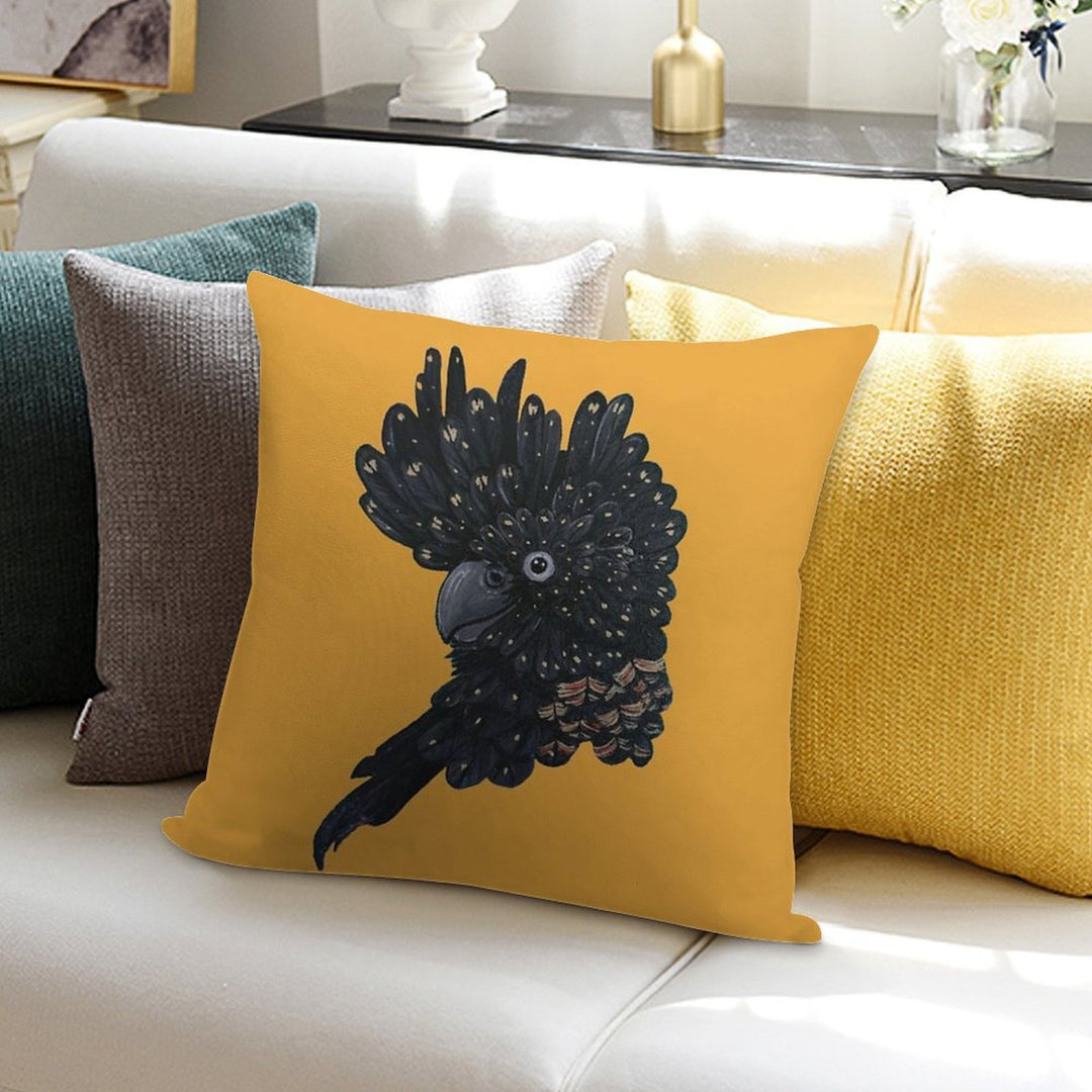 Red Tailed Black Cockatoo Soft Home Decor Throw Pillow